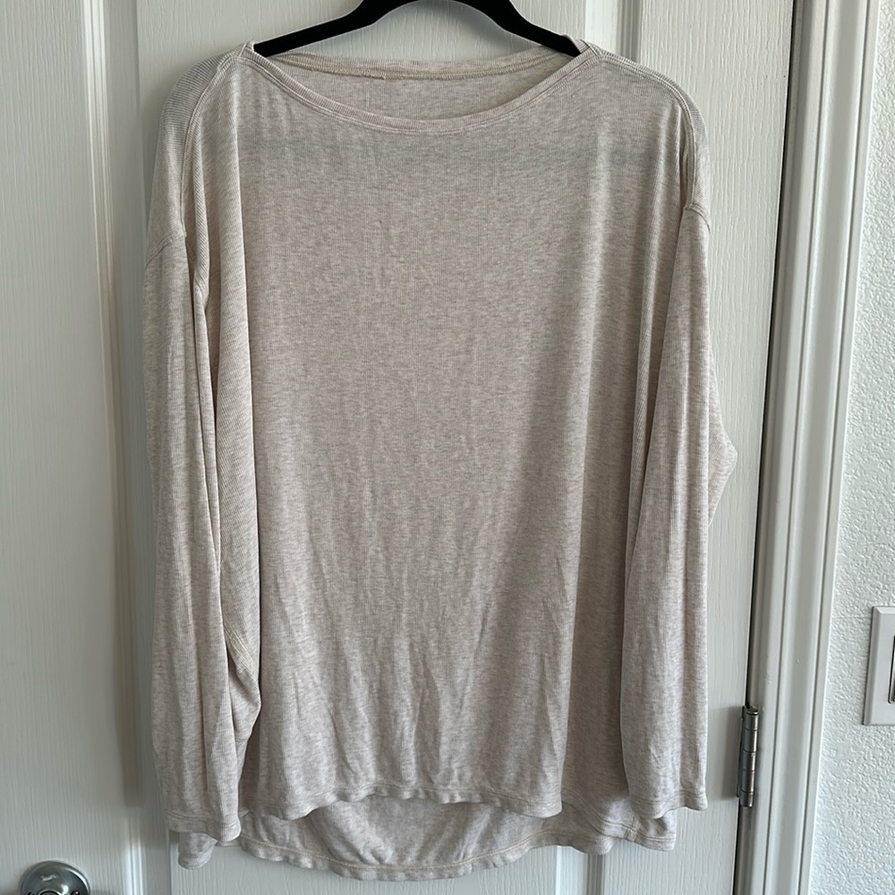 Lululemon, oversized, cream, long sleeve top, size L